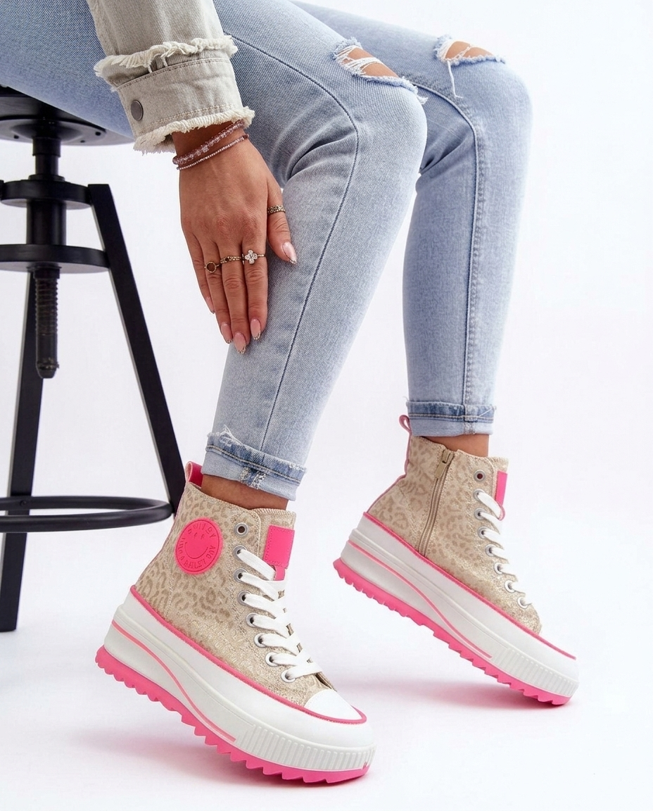 Smills Beige Print Sneaker