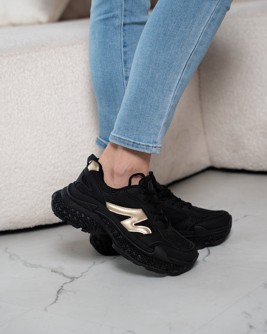 Cloud Chunky Black Sneaker