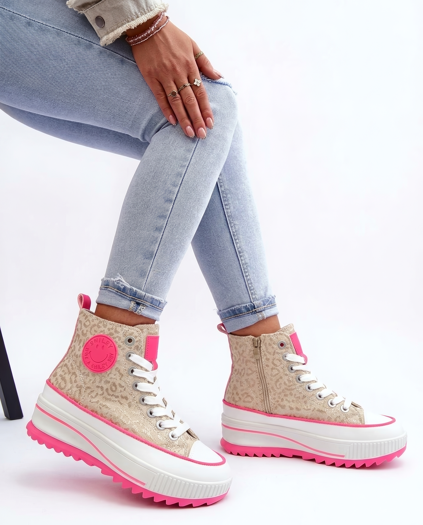 Smills Beige Print Sneaker